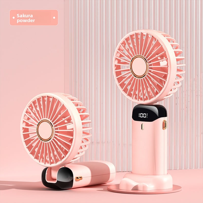 USB Portable Handheld Fan ? Foldable Mini Neck Fan with Digital Display & Aroma Function
