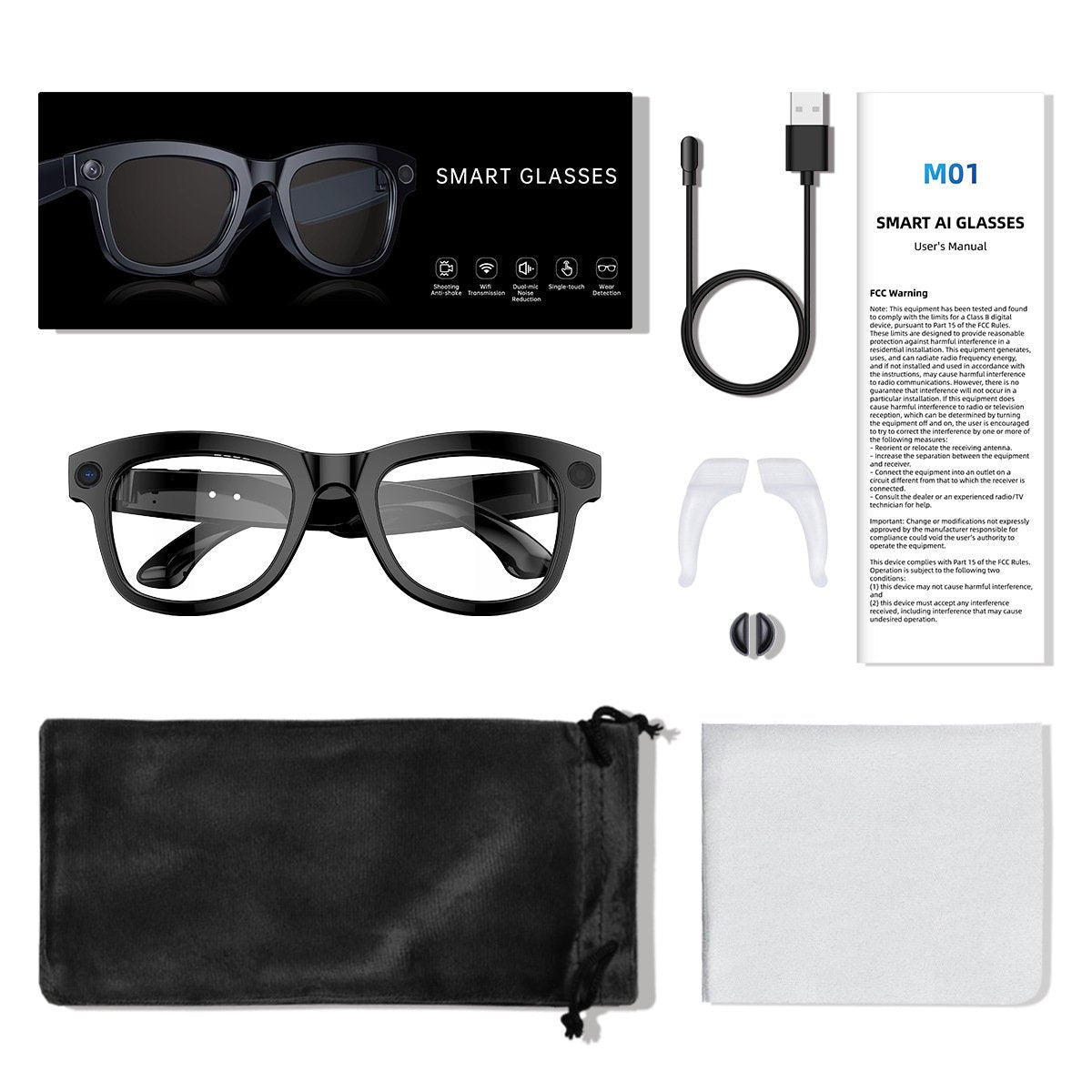 BMY AI Smart video audio recording glasses 500W HD CAMERA